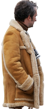 Jay Duplass I Play Rocky Suede Shearling Leather Jacket - Image 3